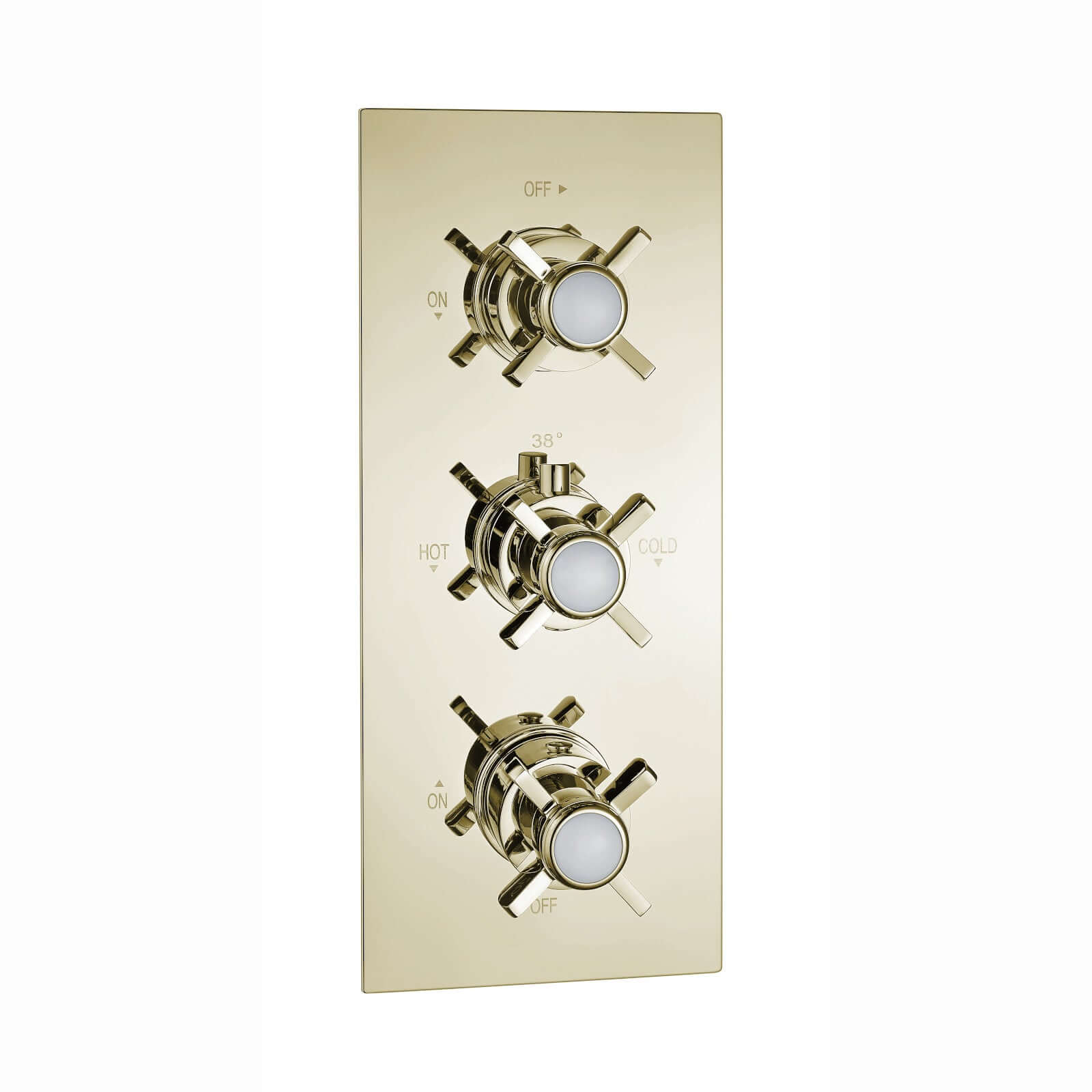 Buy Edwardian traditional crosshead and white details concealed thermostatic triple shower valve with 3 outlets - gold Online UK | HOUSE OF ENKI